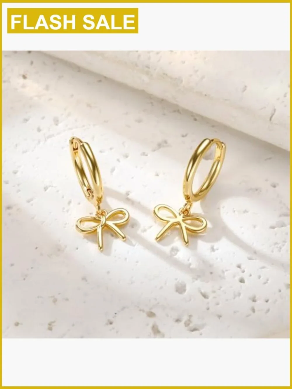 Gold Bow Earrings for Girls Women - Cute Pearl CZ Huggie Hoop Stud